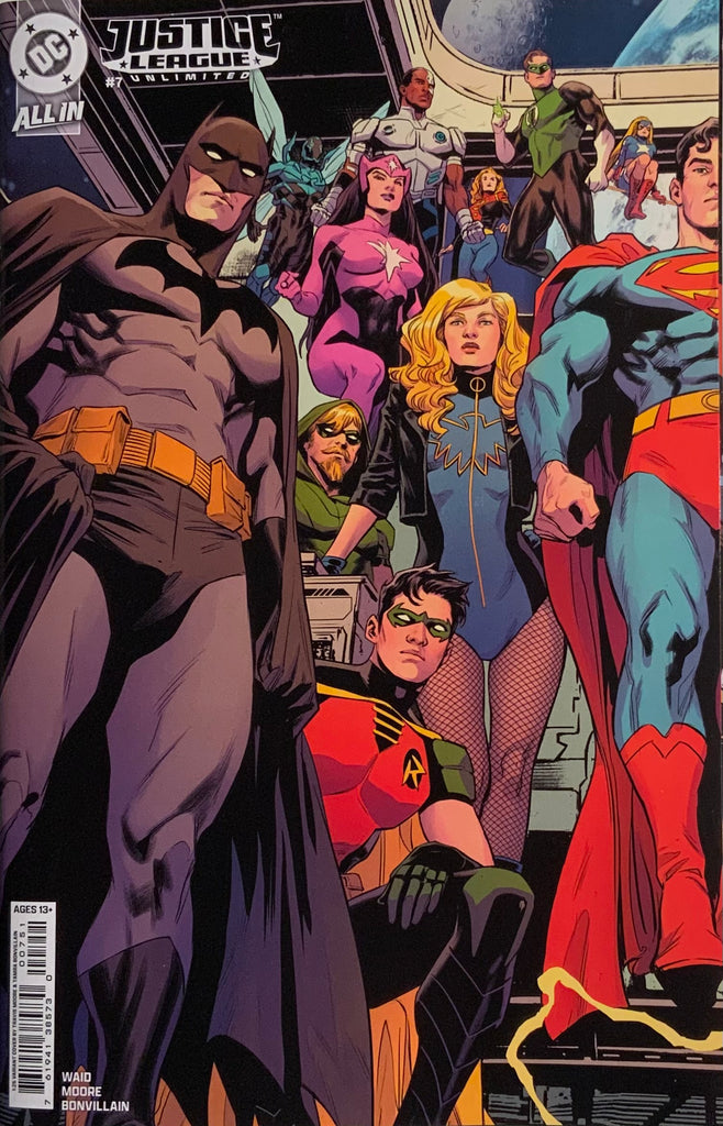 JUSTICE LEAGUE UNLIMITED # 7 MOORE 1:25 CONNECTING VARIANT COVER