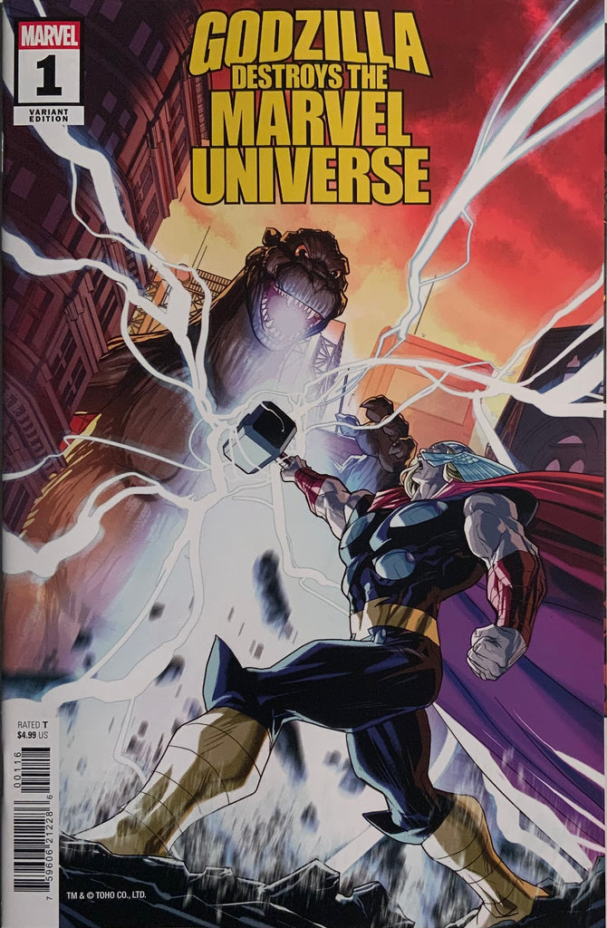 GODZILLA DESTROYS THE MARVEL UNIVERSE # 1 WOODS 1:25 VARIANT COVER