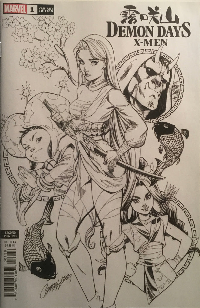 DEMON DAYS X-MEN # 1 SECOND PRINTING CAMPBELL 1:25 SKETCH VARIANT COVER