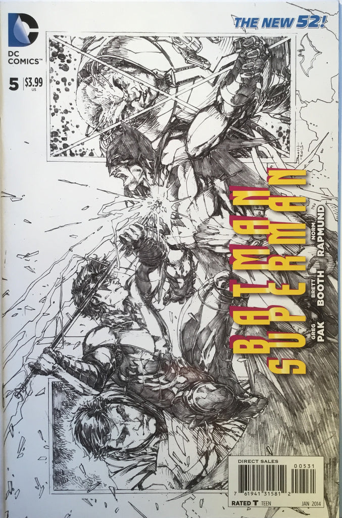 BATMAN/SUPERMAN # 5 BOOTH 1:100 BLACK & WHITE SKETCH VARIANT - Comics 'R' Us