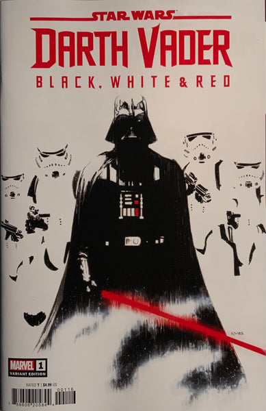 STAR WARS DARTH VADER BLACK WHITE AND RED # 1 ANDREWS 1:25 VARIANT COVER