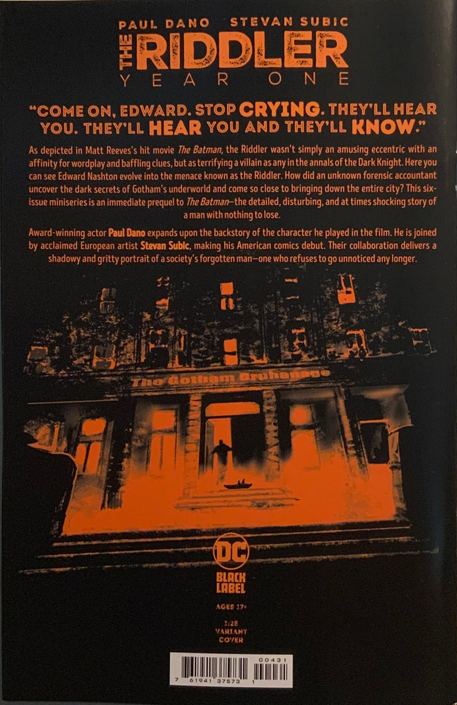 THE RIDDLER YEAR ONE # 4 HIXSON 1:25 VARIANT COVER – Comics 'R' Us