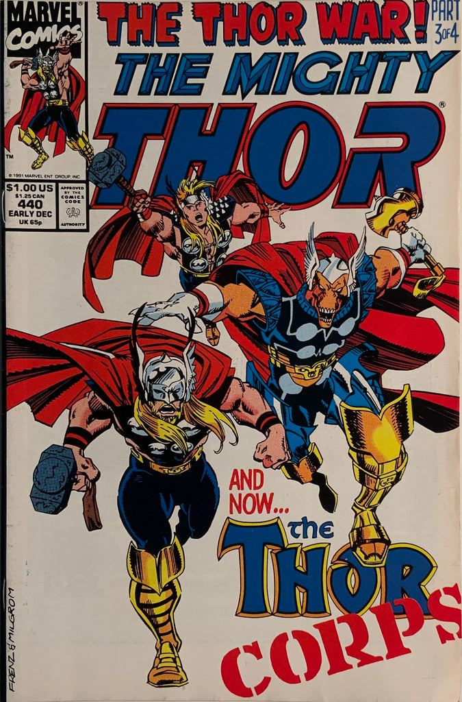 THOR (1966-1996) #440 FIRST TEAM APPEARANCE OF THOR CORPS