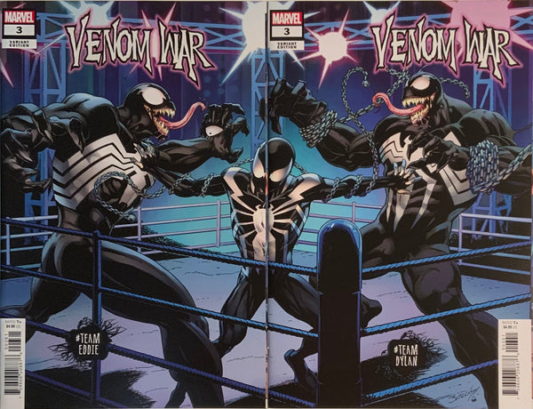 VENOM WAR # 3 TEAM EDDIE / DYLAN CONNECTING VARIANT COVER PAIR