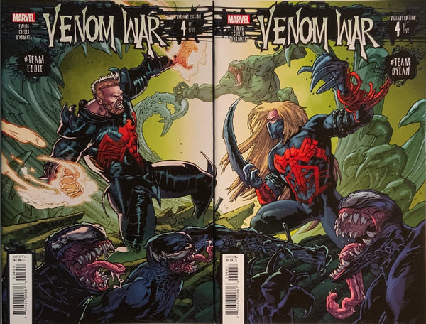 VENOM WAR # 4 TEAM EDDIE / DYLAN CONNECTING VARIANT COVER PAIR