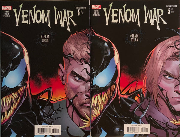 VENOM WAR # 5 TEAM EDDIE / DYLAN CONNECTING VARIANT COVER PAIR