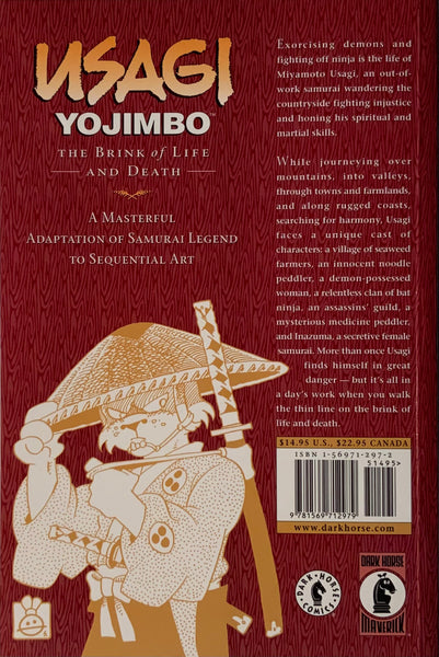 USAGI YOJIMBO : THE BRINK OF LIFE AND DEATH BOOK 10 GRAPHIC NOVEL FIRST PRINTING