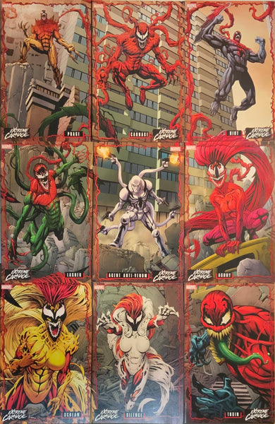 EXTREME CARNAGE TRADING CARD VARIANTS SET OF 9 CONNECTING COVERS