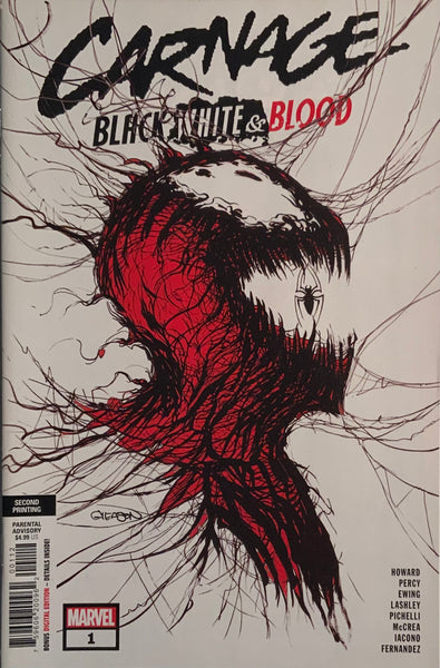 CARNAGE : BLACK WHITE AND BLOOD # 1 GLEASON SECOND PRINTING