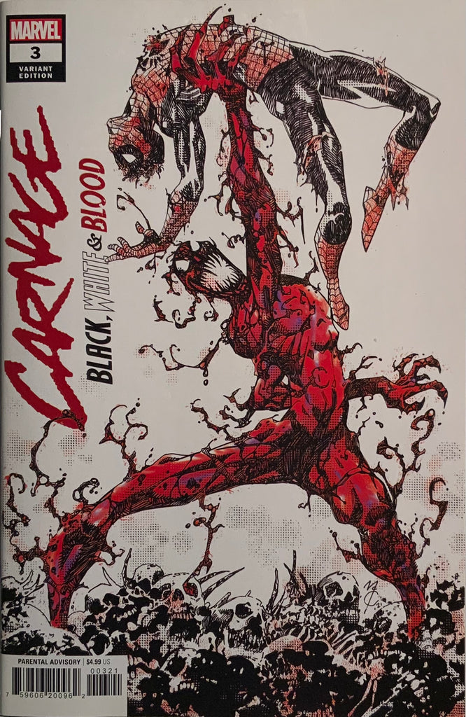 CARNAGE : BLACK WHITE AND BLOOD # 3 McCREA VARIANT COVER