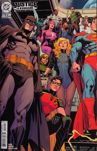 JUSTICE LEAGUE UNLIMITED # 7 MOORE 1:25 CONNECTING VARIANT COVER
