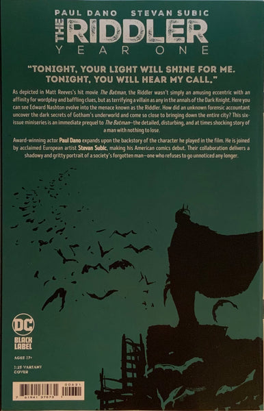 THE RIDDLER YEAR ONE # 6 SIMMONDS 1:25 VARIANT COVER – Comics 'R' Us