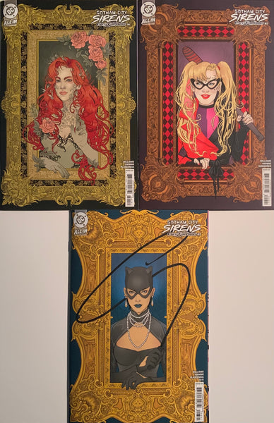 GOTHAM CITY SIRENS : UNFIT FOR ORBIT # 1 - 3 MASK 1:25 FRAME VARIANT COVERS