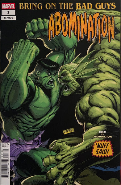 BRING ON THE BAD GUYS : ABOMINATION # 1 SANDOVAL 1:25 VARIANT COVER