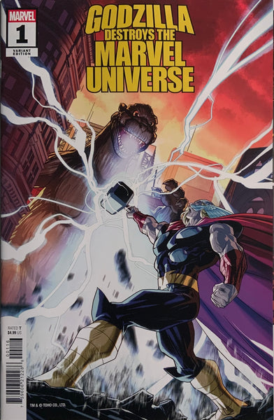 GODZILLA DESTROYS THE MARVEL UNIVERSE # 1 WOODS 1:25 VARIANT COVER