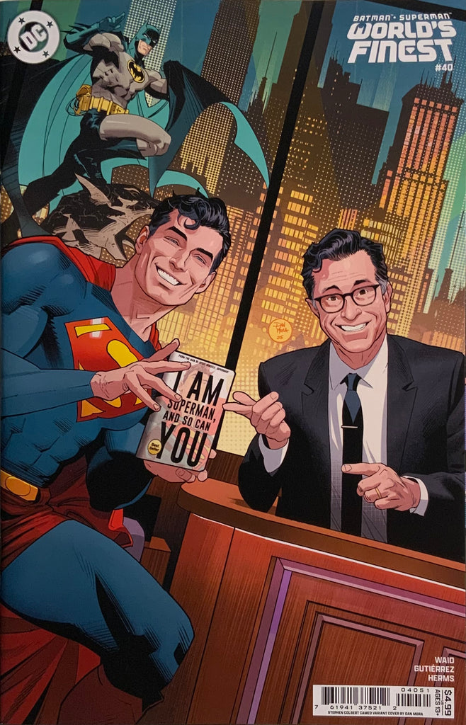 BATMAN / SUPERMAN WORLD’S FINEST #40 MORA VARIANT COVER FEATURING STEPHEN COLBERT