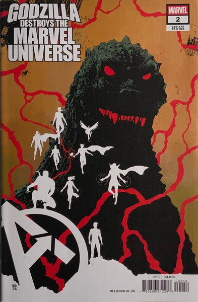 GODZILLA DESTROYS THE MARVEL UNIVERSE # 2 SORRENTINO 1:25 VARIANT COVER