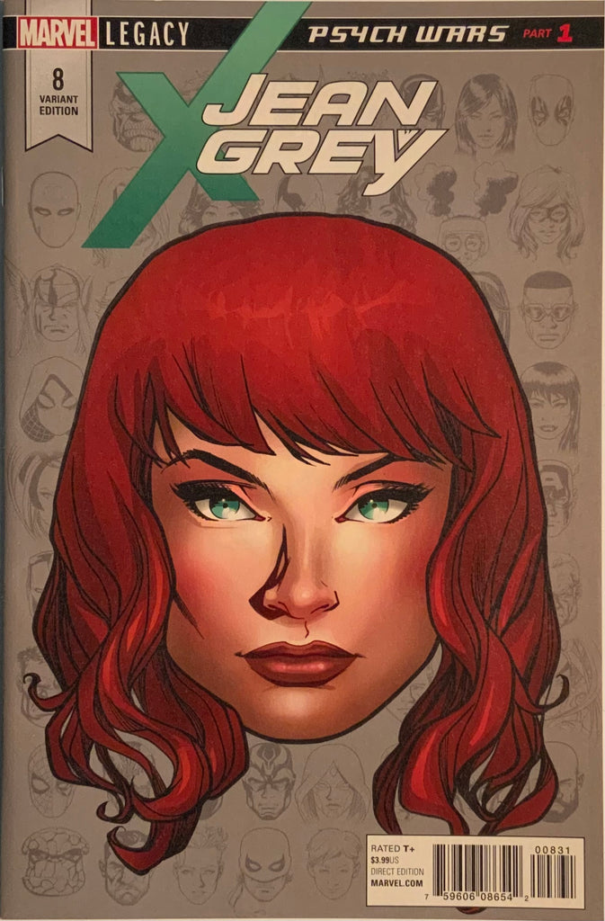 JEAN GREY # 8 McKONE 1:10 HEADSHOT VARIANT COVER