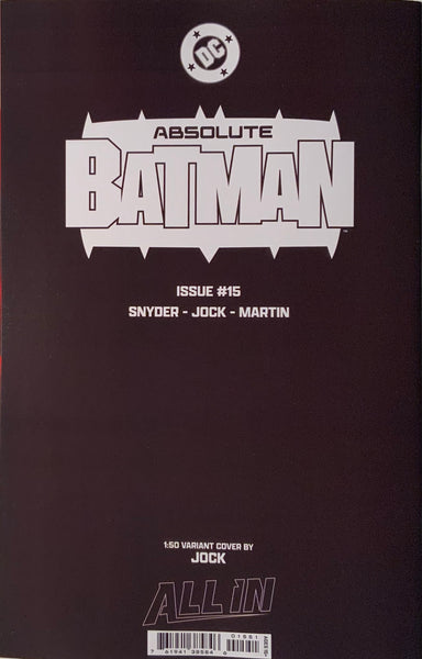 ABSOLUTE BATMAN #15 JOCK 1:50 VIRGIN VARIANT COVER