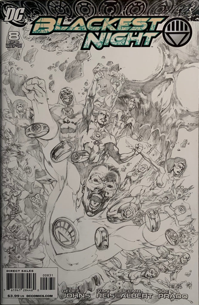BLACKEST NIGHT # 8 REIS 1:100 SKETCH VARIANT COVER FIRST FULL APPEARANCE OF THE WHITE LANTERN CORPS