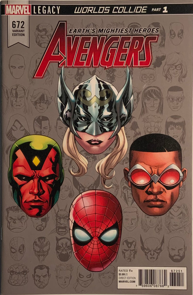 AVENGERS (2017-2018) #672 McKONE 1:10 HEADSHOT VARIANT COVER