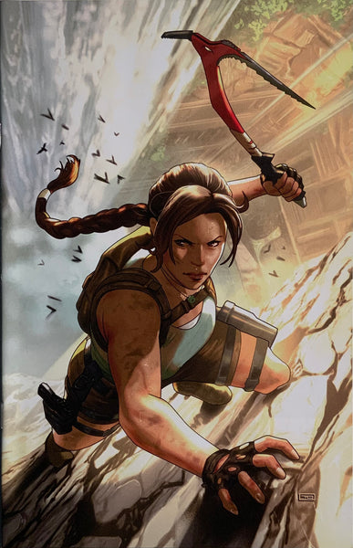 TOMB RAIDER : SACRED ARTIFACTS # 1 CLARKE RETAILER VIRGIN VARIANT COVER