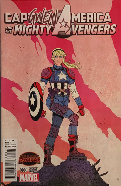 CAPTAIN AMERICA AND THE MIGHTY AVENGERS # 9 CAPGWEN AMERICA VARIANT COVER