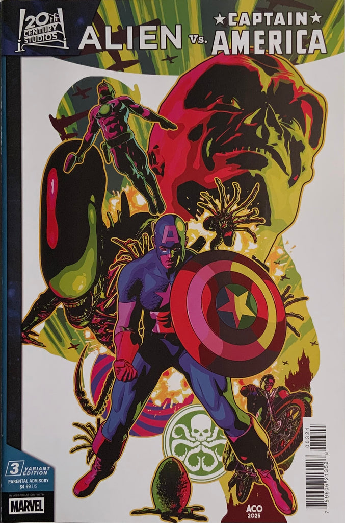 ALIEN VS CAPTAIN AMERICA #3 ACO VARIANT COVER