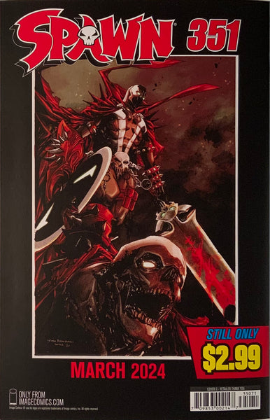 SPAWN #350 RETAILER EXCLUSIVE THANK YOU VARIANT COVER SIGNED BY TODD McFARLANE
