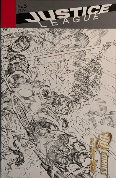 JUSTICE LEAGUE (THE NEW 52) # 5 JIM LEE 1:200 SKETCH VARIANT COVER