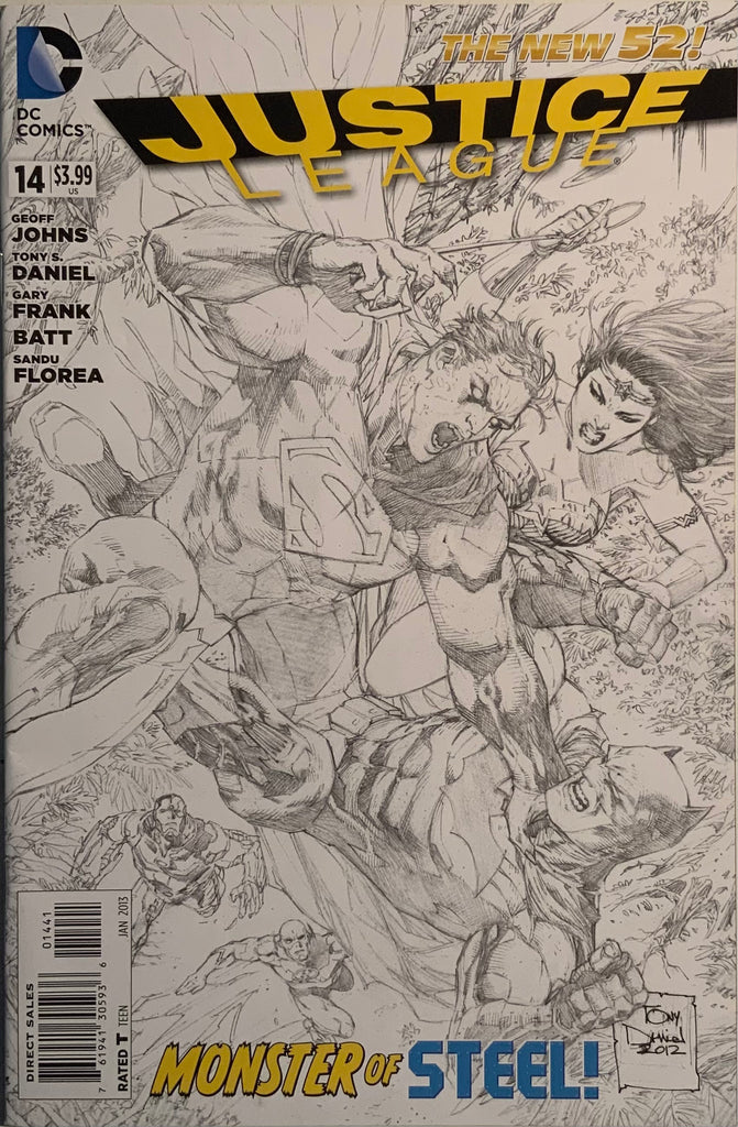 JUSTICE LEAGUE (THE NEW 52) #14 TONY DANIEL 1:100 SKETCH VARIANT COVER