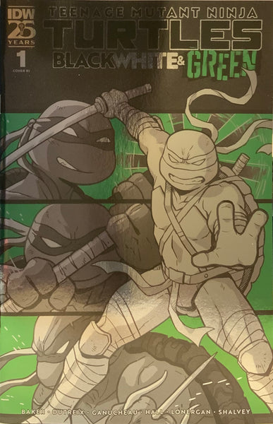 TEENAGE MUTANT NINJA TURTLES : BLACK WHITE & GREEN #1 GANUCHEA 1:10 FOIL VARIANT COVER