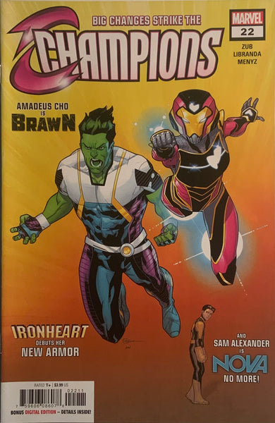 CHAMPIONS (2016-2019) #22 FIRST APPEARANCE OF NEW IRONHEART ARMOR