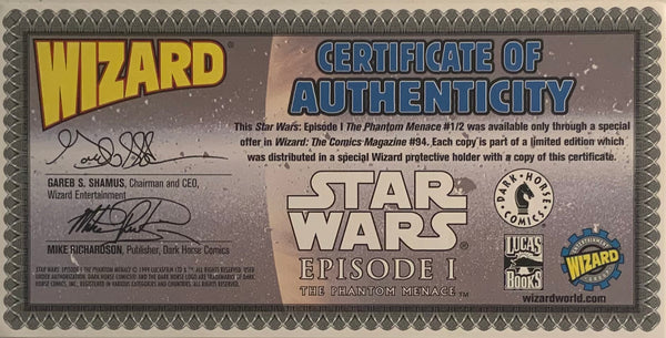 STAR WARS : EPISODE I THE PHANTOM MENACE WIZARD 1/2 GOLD FOIL EDITION