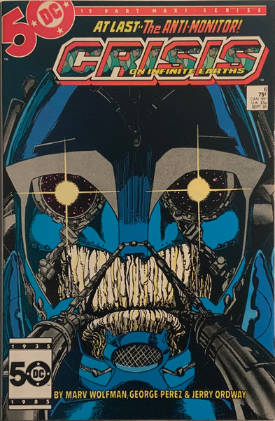 CRISIS ON INFINITE EARTHS # 6 FIRST COVER AND FULL APPEARANCE OF ANTI-MONITOR