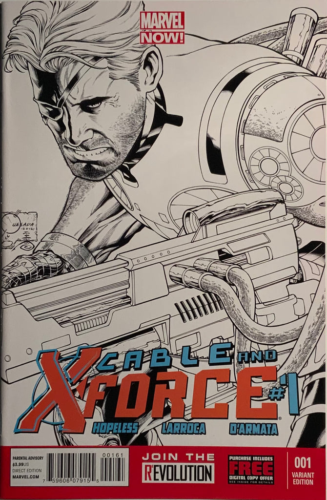 CABLE AND X-FORCE # 1 QUESADA 1:100 SKETCH VARIANT COVER