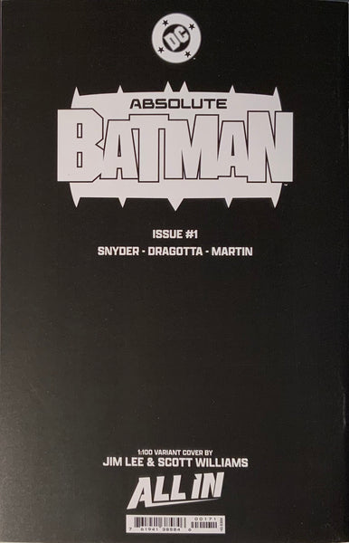 ABSOLUTE BATMAN # 1 JIM LEE 1:100 VARIANT COVER