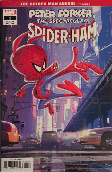 SPIDER-MAN ANNUAL # 1 PETER PORKER THE SPECTACULAR SPIDER-HAM 1:10 ANIMATION VARIANT COVER