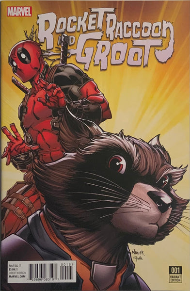 ROCKET RACCOON AND GROOT # 1 NAUCK 1:10 DEADPOOL VARIANT COVER