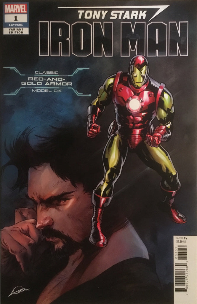 TONY STARK IRON MAN # 1 CLASSIC RED AND GOLD ARMOR VARIANT COVER
