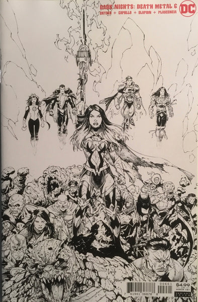 DARK NIGHTS DEATH METAL #6 CAPULLO 1:100 BLACK AND WHITE VARIANT COVER