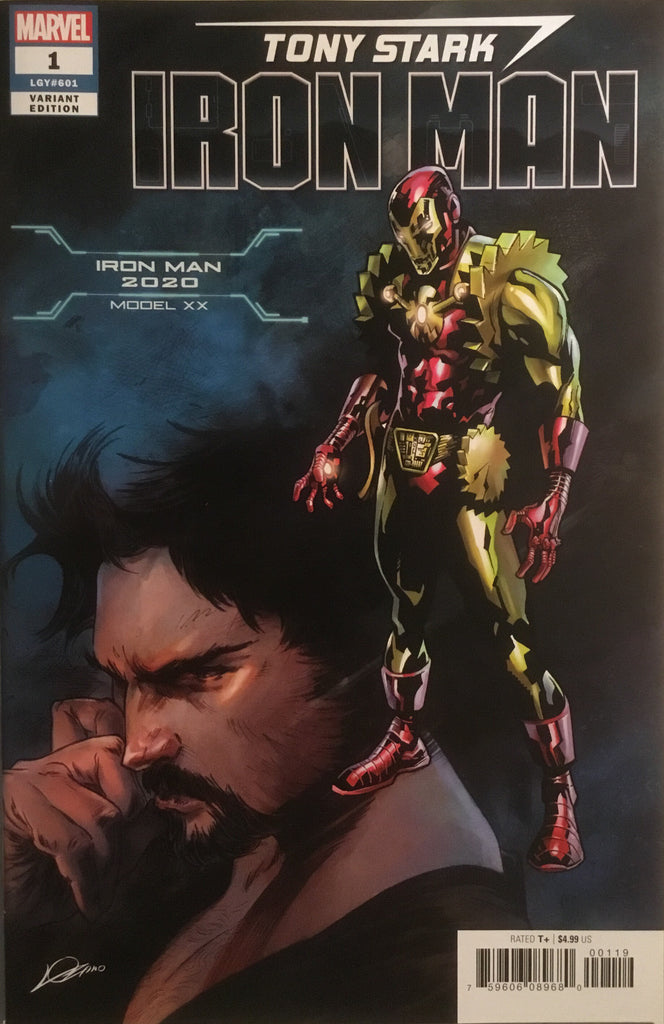 TONY STARK IRON MAN # 1 IRON MAN 2020 ARMOR VARIANT COVER