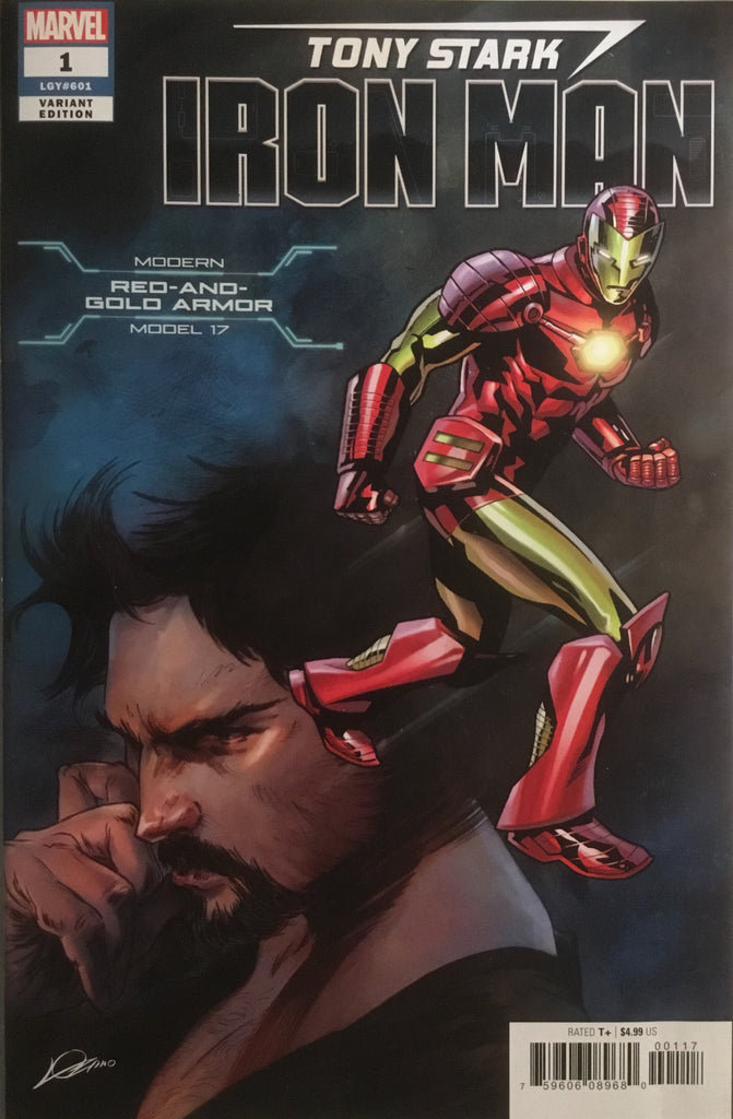 TONY STARK IRON MAN # 1 MODERN RED AND GOLD ARMOR VARIANT COVER