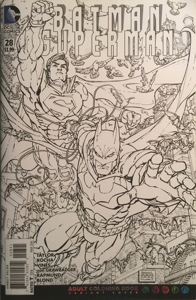 BATMAN / SUPERMAN (NEW 52) #28 COLOURING BOOK VARIANT COVER