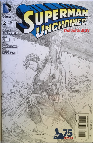 SUPERMAN UNCHAINED # 2 JIM LEE BLACK & WHITE 1:300 VARIANT