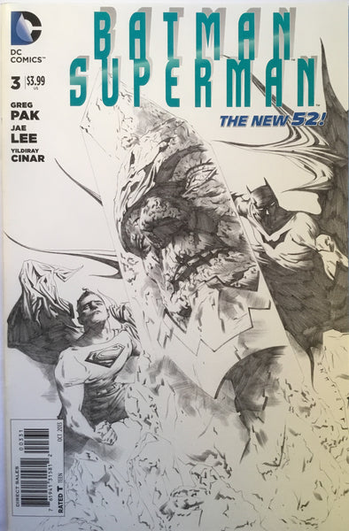 BATMAN/SUPERMAN # 3 JAE LEE 1:100 BLACK & WHITE SKETCH VARIANT - Comics 'R' Us