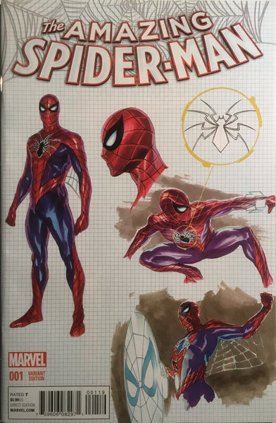 AMAZING SPIDER-MAN # 1 (2015) ALEX ROSS DESIGN 1:20 VARIANT COVER - Comics 'R' Us